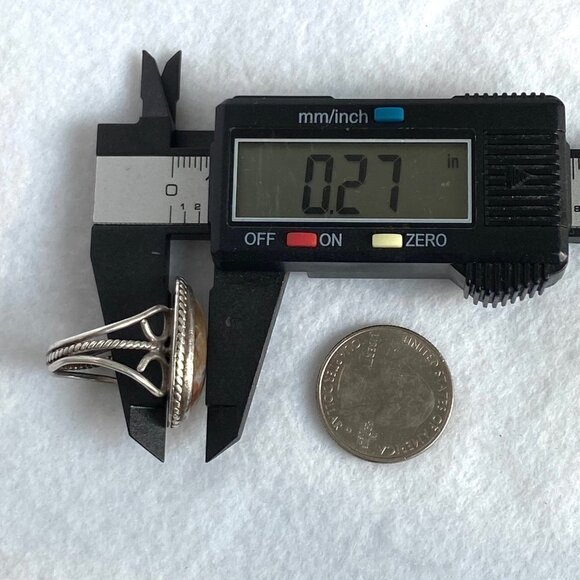 VTG Sterling Silver 925 Signed ED Oval Polychrome Jasper Split Shank Ring Sz 8 - Picture 15 of 16